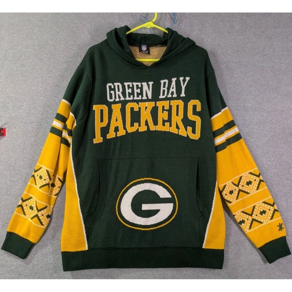 FOCO Forever Collectibles Green Bay‎ Packers NFL Hoodie Sweater XL Knit Pullover